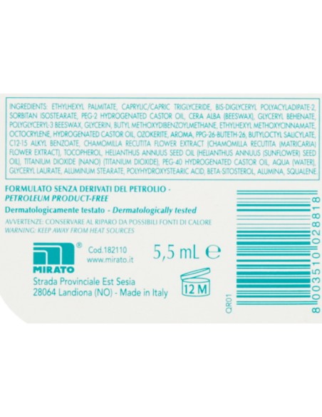 glicemille stick labbra - 5.5ml - nutriente con bio camomilla spf15 uva: tuttocasashop.it: igiene e cura della persona