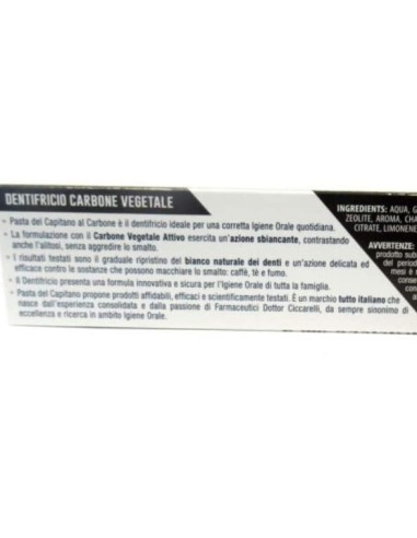 pasta del capitano dentifricio 100ml - carbone - sbiancante naturale: tuttocasashop.it: igiene e cura della persona