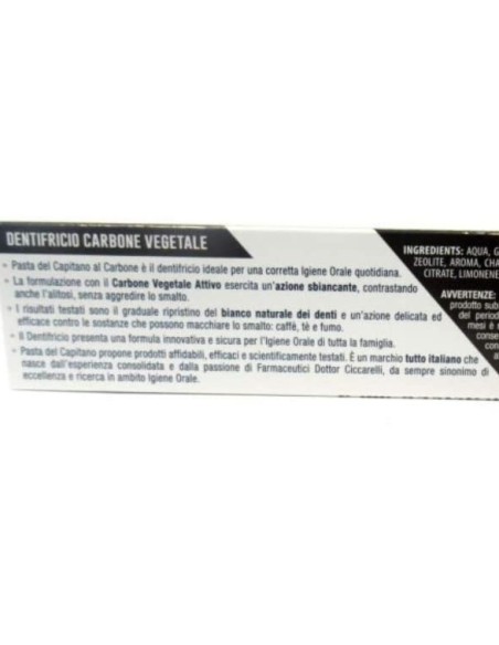 pasta del capitano dentifricio 100ml - carbone - sbiancante naturale: tuttocasashop.it: igiene e cura della persona