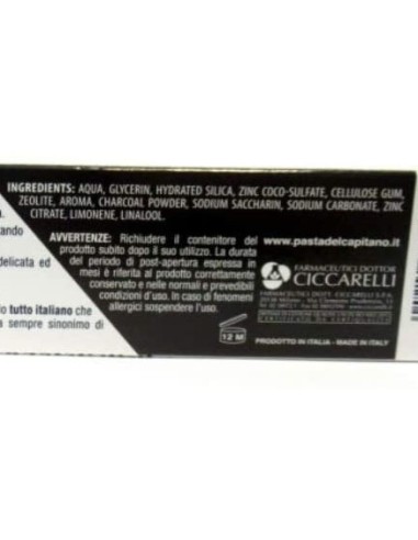 pasta del capitano dentifricio 100ml - carbone - sbiancante naturale: tuttocasashop.it: igiene e cura della persona