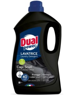 dual power detersivo liquido lavatrice - 40 lavaggi 2000ml - capi scuri: tuttocasashop.it: prodotti per bucato e tessuti