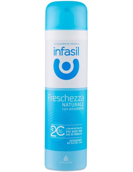 infasil deodorante spray - 150ml - freschezza naturale no alcool 24h 2c: tuttocasashop.it: igiene e cura della persona