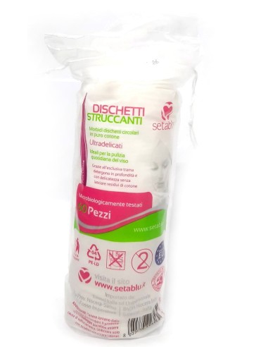 setablu dischetti levatrucco rotondi in cotone - 60 pezzi: tuttocasashop.it: igiene e cura della persona
