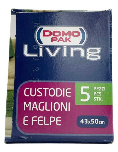 domopak living custodie 43x50cm - 5 pezzi - maglioni e felpe: tuttocasashop.it: prodotti per bucato e tessuti