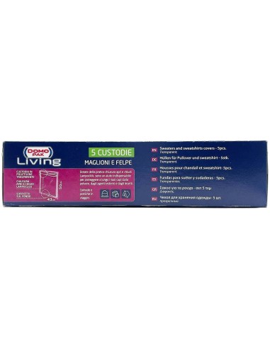 domopak living custodie 43x50cm - 5 pezzi - maglioni e felpe: tuttocasashop.it: prodotti per bucato e tessuti