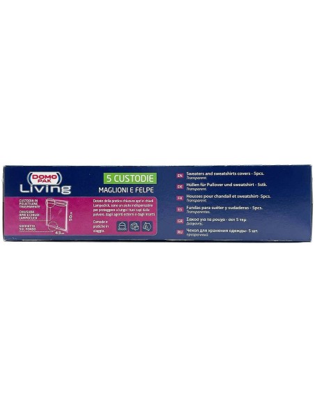 domopak living custodie 43x50cm - 5 pezzi - maglioni e felpe: tuttocasashop.it: prodotti per bucato e tessuti