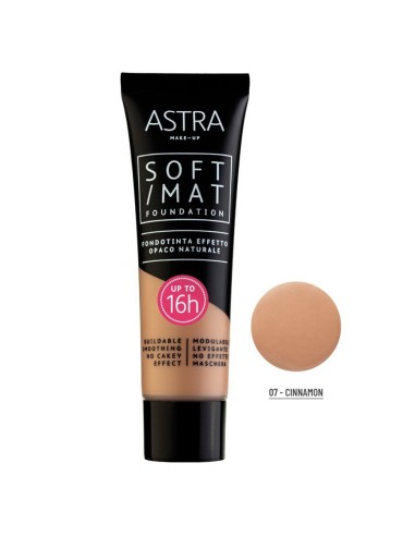 astra soft/mat fondotinta effetto opaco naturale - 16h+ - 07 - cinnamon: tuttocasashop.it: igiene e cura della persona