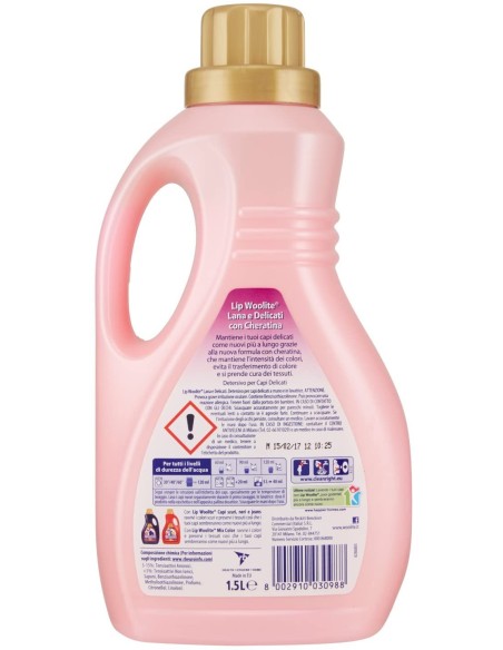 lip woolite detersivo lavatrice e a mano - 1500ml - rosa - lana e delicati: tuttocasashop.it: prodotti per bucato e tessuti