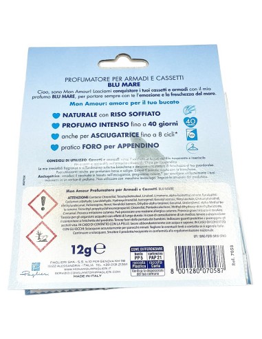 mon amour profumatore - 12 grammi - blu - per armadi cassetti asciugatrici: tuttocasashop.it: prodotti per bucato e tessuti