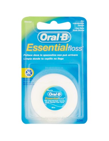 oral-b essential floss - filo interdentale cerato - 50 metri - art.029: tuttocasashop.it: igiene e cura della persona