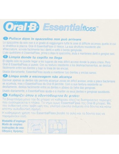 oral-b essential floss - filo interdentale cerato - 50 metri - art.029: tuttocasashop.it: igiene e cura della persona
