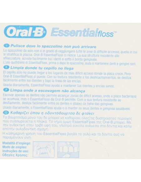 oral-b essential floss - filo interdentale cerato - 50 metri - art.029: tuttocasashop.it: igiene e cura della persona
