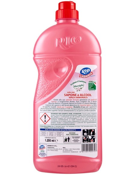 rio casamia 1250ml marsiglia - pavimenti e superfici - sapone + alcool: tuttocasashop.it: pulizia e cura della casa