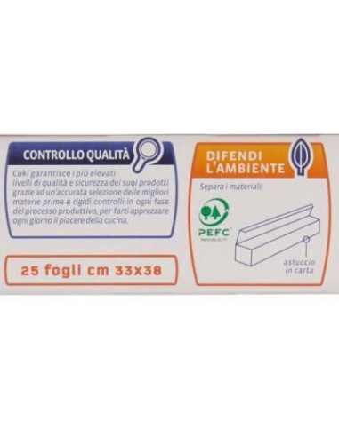 cuki carta forno 25 fogli 33x38cm - pretagliati per adattarsi alle teglie: tuttocasashop.it: carta & monouso