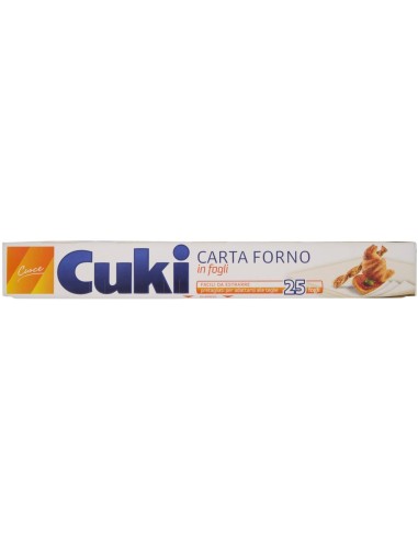 cuki carta forno 25 fogli 33x38cm - pretagliati per adattarsi alle teglie: tuttocasashop.it: carta & monouso