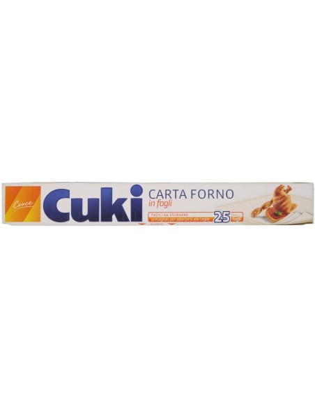 cuki carta forno 25 fogli 33x38cm - pretagliati per adattarsi alle teglie: tuttocasashop.it: carta & monouso