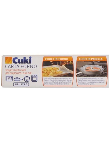 cuki carta forno 25 fogli 33x38cm - pretagliati per adattarsi alle teglie: tuttocasashop.it: carta & monouso