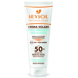 Seysol Crema Solare Pelli Sensibili Viso & Corpo 125ml - Spf 50+ Molto Alta