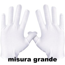 Fatigati Guanti In Cotone Bianchi - Misura Grande