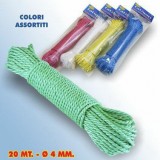 Fatigati Corda Stendibiancheria - 20 Metri - Colori Assortiti