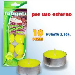 Fatigati Candele T-light Alla Citronella - 10 Pezzi