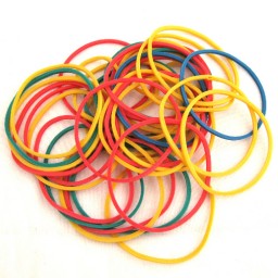 Fatigati Elastici Per Ufficio Scuola Bricolage Da 6cm - 50 Grammi - Colorati