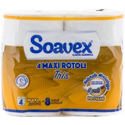 Soavex Carta Igienica 3 Veli - 4 Maxi Rotoli