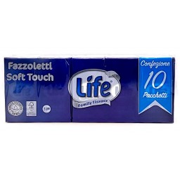 Life Fazzoletti Da Naso Di Carta - 3 Veli - 10 Pacchetti Da 9 Pezzi