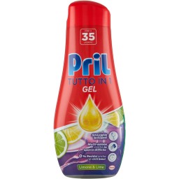 Pril Tutto In 1 Gel Detergente Lavastoviglie - 35 Lavaggi - 630ml - Limone