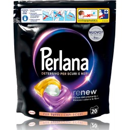 Perlana Renew Neri - 20 Capsule Di Detersivo Per Tutti I Capi Scuri