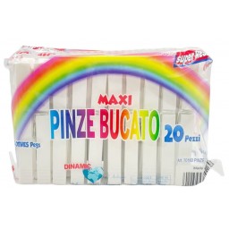 Dinamic 20 Mollette Da Bucato In Plastica - Bianche