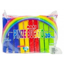 Dinamic 20 Mollette Da Bucato In Plastica - Colorate