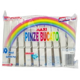 Dinamic 10 Mollette Da Bucato In Plastica - Bianche