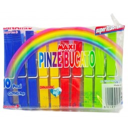 Dinamic 10 Mollette Da Bucato In Plastica - Colorate