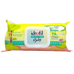 Idrofil Salviettine Imbevute - 72 Pezzi - Apertura Pop-up - Aloe Biologico