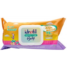 Idrofil Salviettine Imbevute - 72 Pezzi - Apertura Pop-up - Argan Biologico