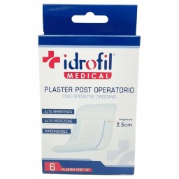 Idrofil Cerotto Plaster Post Operatorio 2.5cm Impermeabile - 6 Pezzi