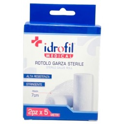 Idrofil Garza Sterile Alta Resistenza - 7cm - 5 Metri - 2 Rotoli