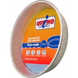 Ottimo Vaschetta Alluminio Formato Torta Media - Diametro 22cm - 2 Pezzi