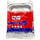 Ottimo 2 Vaschette In Alluminio Con Coperchio - 8 Porzioni 32x26x5cm