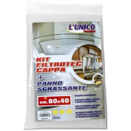 L'unico Filtro Cappa Kit Filtrotec - 80x40cm - Con Panno Sgrassante