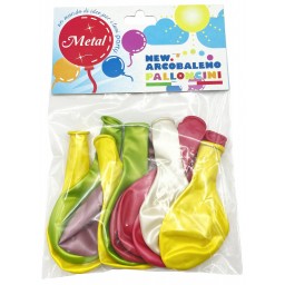 12 Palloncini Gonfiabili - 21x30cm - Metallizzati - Colori Assortiti