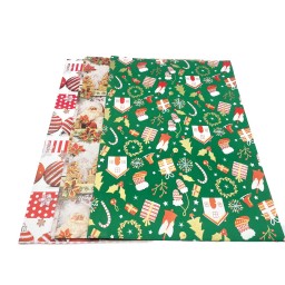 Foglio Di Carta Da Regalo - 70x100 Cm - Fantasie Natalizie Assortite