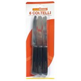 Coltelli Da Cucina Con Lama Seghettata Inox - 6 Pezzi - Manico Plastica