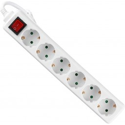 Multipresa 6 Posti Universali Con Interruttore - Cavo 1.5m - Spina 16a