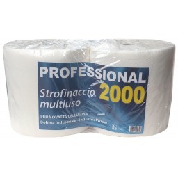 Professional 2000 Carta Multiuso Bobine 2 Rotoli 1700g Cellulosa Pura Ovatta