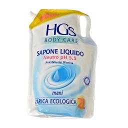 Hgs Sapone Liquido Maxi Ecoricarica Busta - 2 Litri - Classico - Neutro