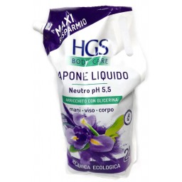 Hgs Sapone Liquido Maxi Ecoricarica Busta - 2 Litri - Talco E Iris