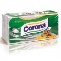 Corona 160 Tovaglioli Bianchi Monovelo - 33x33cm - Pacco Doppio