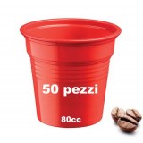 Rainbow 50 Bicchieri Monouso In Plastica Formato Caffe' 80cc - Rossi